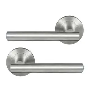 Charleston 52mm round rose lever set Satin Chrome