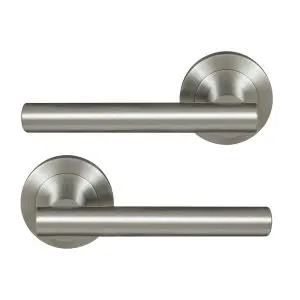 Charleston 52mm Round Rose Lever Set Brushed Nickel