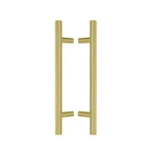 Brass Pull handle back to back 300mm OA Unlacquered brass