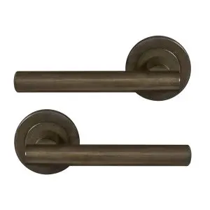 Charleston 52mm Round Rose Lever Set Antique Bronze