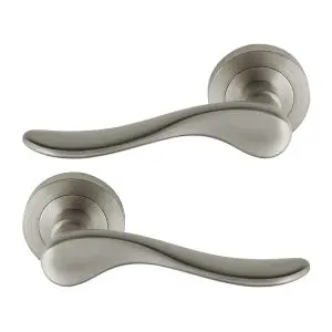 HAVEN 52MM ROUND ROSE LEVER SET BRUSHED NICKEL
