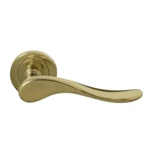Haven Round Rose Dummy Lever - LH Unlacquered Brass
