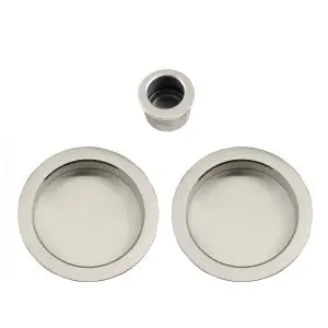 Round Flush Pull Kit Brushed Nickel