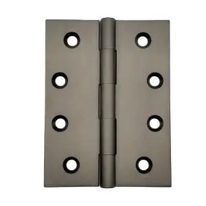 Hinge Brass 100x75x3.0mm Fixed Pin Antique Bronze (HJ75FPBP) (HB10075FBR) includes screws SB9x30PHBR