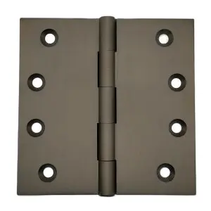 Hinge Brass 100x100x3.0mm Antique Fixed Pin Bronze c/w 9x25 & 9x30 screws (HJ100FPBP) (HB100100FBR)
