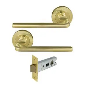 Chalet Round Rose Passage set Unlacquered brass