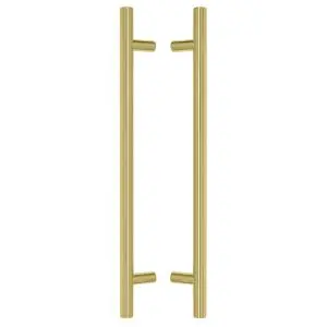 Brass Pull handle back to back 400mm OA Unlacquered brass