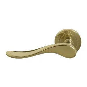 Haven Round Rose Dummy Lever - RH Unlacquered Satin Brass