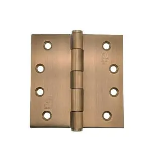 100x100x2.5mm Fixed Pin Button Tipped SS304 Hinge Heat Treated Bronze (HJSS100FPHT) c/w #9x30PZ screws (HSS100100F304HT)
