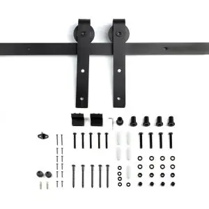 SLIDEMASTER 1.8m Barn Door Kit with Soft Closer (80KG Panels up to 900mm Wide, 35-45mm) - Includes 1x 1.8m Track with 5x Mounting Bolts, 2x Door Hangers, 2x Door Stoppers, 1x Floor Guide, 2x Anti Jumpers & 2x Soft Close Unit (SMBD18KIT)
