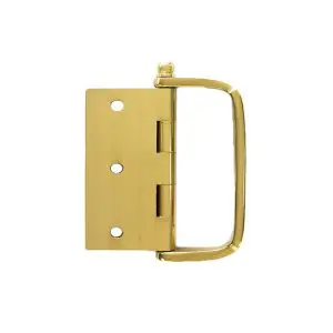 D Handle Hinge Brass 75x75x2.5mm Polished & Lacquered c/w 8x25 screws (DHHB7575PB)
