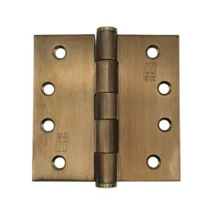 100x100x3.0mm Fixed Pin Heavy Duty Button Tipped SS316 Hinge Heat Treated Bronze c/w 10x30 screws  (HJSS316100FP3.0HT) (HSS100100F316HDHT)