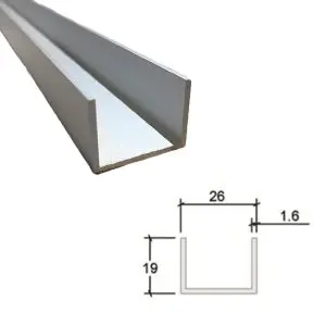 Centor E2 Straight Floor Guide Channel 3000mm, Natural Anodised (E2FCA3N)