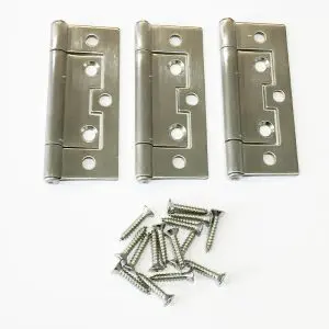 Centor 75mm Hirline Hinge Stainless Set 3 c/w Screws (9HSSPK)