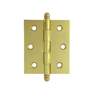 Hinge Brass 75x63x2.5mm Loose Pin Polished Unlacquered c/w 8x25 screws (HB7563LPU)
