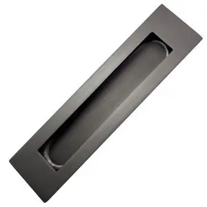 Unique Rectangle Flush Pull 180mm x 45mm Satin Gunmetal with Concealed Fixings (FHS18045SG)