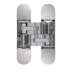 CEAM 1230 Wide Throw Fully Concealed 3D Hinge POLISHED Nickel c/w 4 10gx32mm screws (BEL-BAC1230SNI)