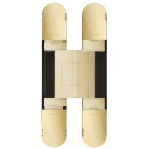 CEAM 1430 Fully Concealed 3D Hinge Polished Brass c/w 4 10gx32mm screws (BEL-BAC1430PB)